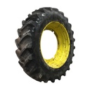 18.4/R42 Goodyear Farm Super Traction Radial R-1W on John Deere Yellow 12-Hole Stub Disc 90%