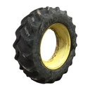 480/70R34 Goodyear Farm DT810 Super Traction R-1W on John Deere Yellow 12-Hole Waffle Wheel (Groups of 3 bolts) 60%