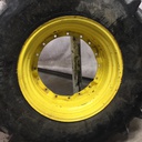 480/80R30 Firestone Radial All Traction DT R-1W on John Deere Yellow 8-Hole Waffle Wheel (Groups of 2 bolts) 90%
