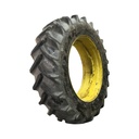 420/85R34 Goodyear Farm DT806 Optitrac R-1W on John Deere Yellow 12-Hole Waffle Wheel (Groups of 3 bolts) 80%