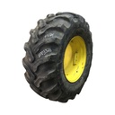 19.5/L-24 Goodyear Farm IT525 R-4 on John Deere Yellow 8-Hole Rim with Clamp/U-Clamp (groups of 2 bolts) 85%