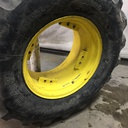 19.5/L-24 Goodyear Farm IT525 R-4 on John Deere Yellow 8-Hole Rim with Clamp/U-Clamp (groups of 2 bolts) 85%