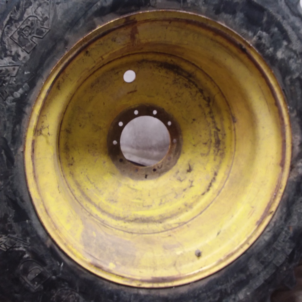 20.8/R42 Goodyear Farm Dyna Torque Radial R-1 on John Deere Yellow 10-Hole Formed Plate 70%
