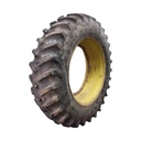 420/85R38 Firestone Radial All Traction 23 R-1 on John Deere Yellow 12-Hole Stub Disc 75%