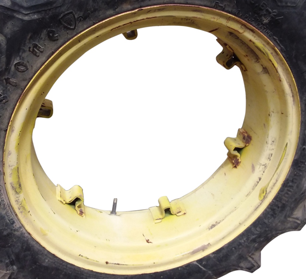 8"W x 24"D, John Deere Yellow 6-Hole Rim with Clamp/Loop Style