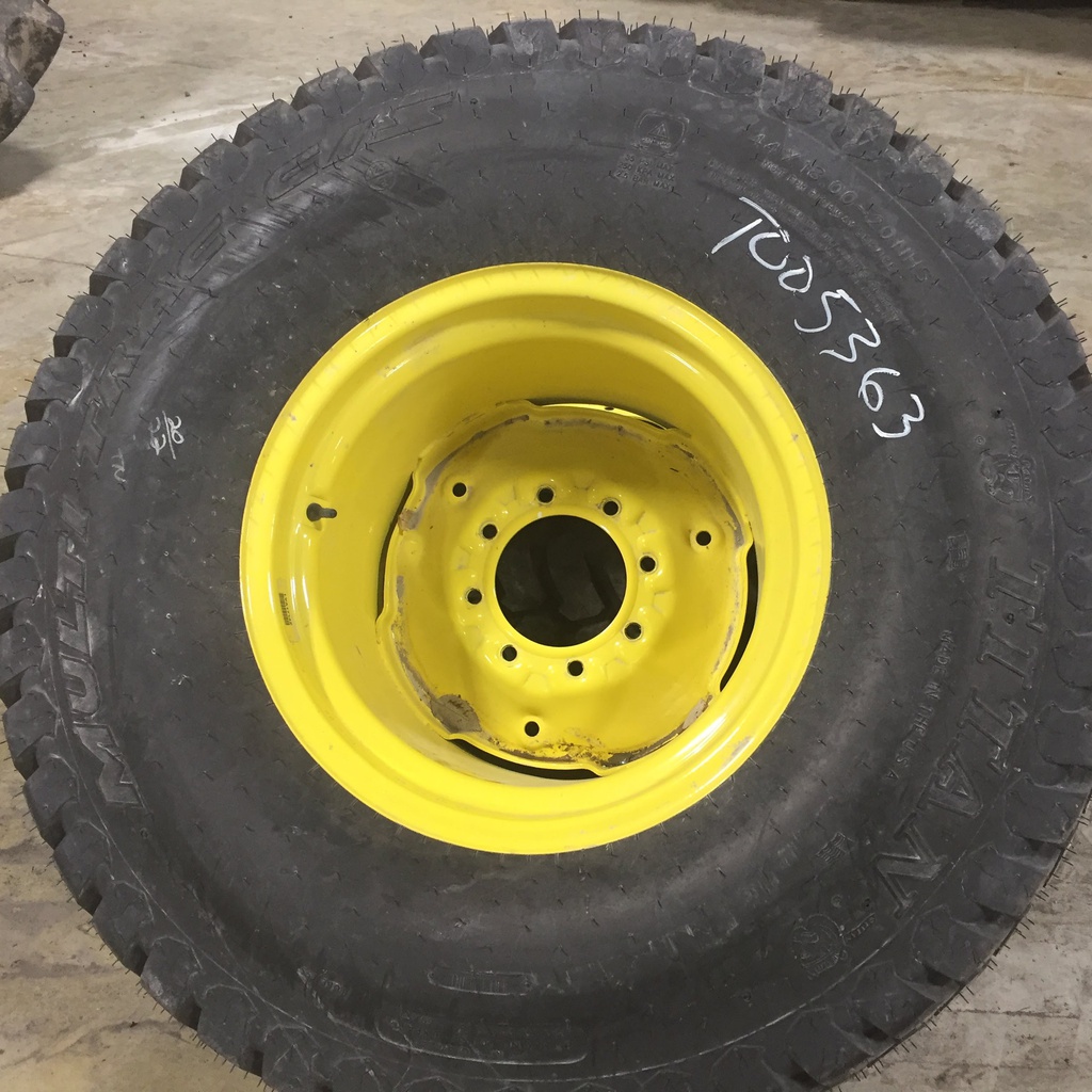 44/18.00-20 Titan Farm Multi Trac C/S NHS  HF-1 on John Deere Yellow 8-Hole Formed Plate 99%
