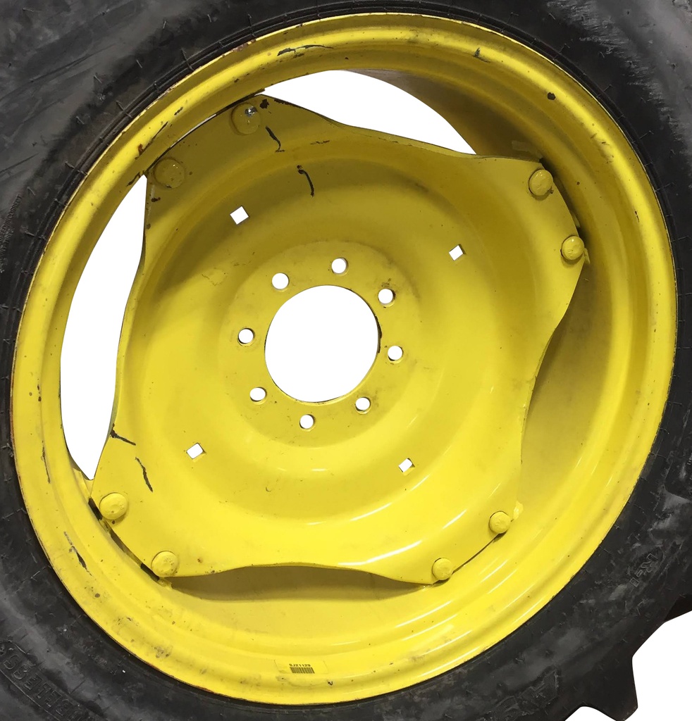 12"W x 28"D, John Deere Yellow 8-Hole Rim with Clamp/Loop Style (groups of 2 bolts)