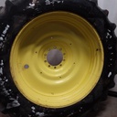 480/80R50 Goodyear Farm DT800 Super Traction R-1W on John Deere Yellow 10-Hole Formed Plate W/Weight Holes 65%