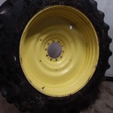 480/80R50 Goodyear Farm DT800 Super Traction R-1W on John Deere Yellow 10-Hole Formed Plate W/Weight Holes 70%
