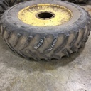 480/80R38 Goodyear Farm Dyna Torque Radial R-1 on John Deere Yellow 10-Hole Formed Plate W/Weight Holes 50%
