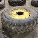 480/80R38 Goodyear Farm Dyna Torque Radial R-1 on John Deere Yellow 10-Hole Formed Plate W/Weight Holes 50%