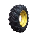 480/70R34 Goodyear Farm DT810 Super Traction R-1W on John Deere Yellow 12-Hole Waffle Wheel (Groups of 3 bolts) 60%