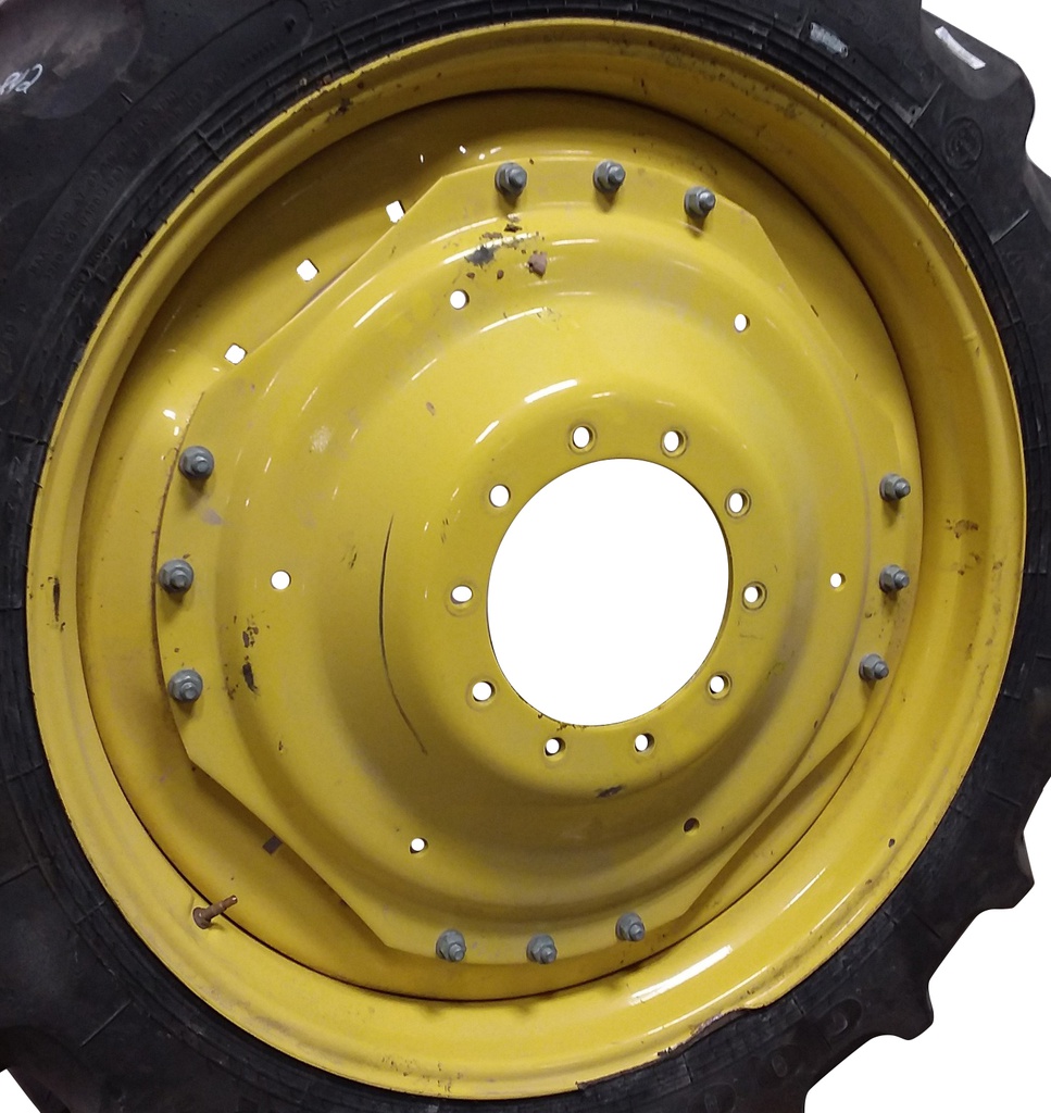 10"W x 42"D Waffle Wheel (Groups of 3 bolts) Rim with 10-Hole Center, John Deere Yellow