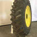 520/85R42 Firestone Radial All Traction 23 R-1 on John Deere Yellow 10-Hole Formed Plate Sprayer 99%
