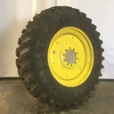 520/85R42 Firestone Radial All Traction 23 R-1 on John Deere Yellow 10-Hole Formed Plate Sprayer 99%