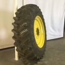 520/85R42 Firestone Radial All Traction 23 R-1 on John Deere Yellow 10-Hole Formed Plate Sprayer 99%