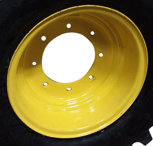 [WT009447] 9"W x 18"D, John Deere Yellow 8-Hole Formed Plate