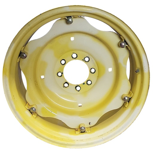 [T010074CTR] 8-Hole Rim with Clamp/Loop Style Center for 28" Rim, John Deere Yellow