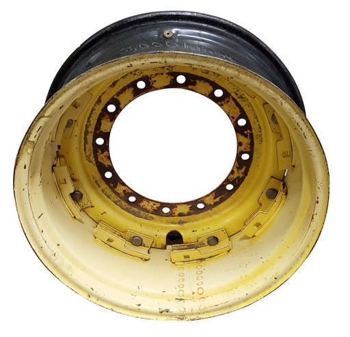 [T011313CTR] 12-Hole Rim with Clamp/Loop Style Center for 28" Rim, John Deere Yellow