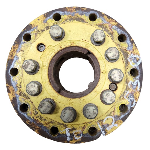 [T012530] 10-Hole Wedg-Lok OE Style, 4.72" (120.02mm) axle, John Deere Yellow