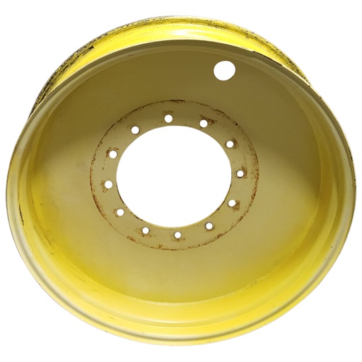 [T012835RIM-(NRW)] 10"W x 38"D, John Deere Yellow 12-Hole Formed Plate