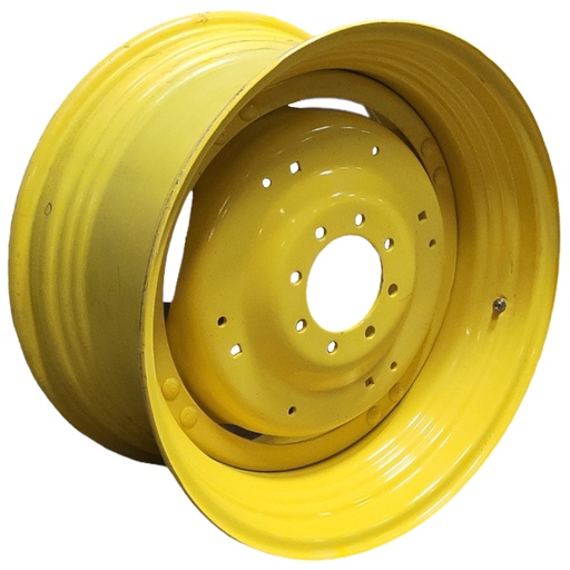 [T012983-NRW] 15"W x 30"D Stub Disc (groups of 2 bolts) Rim with 8-Hole Center, John Deere Yellow