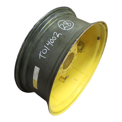 [T014002] 11"W x 28"D Rim with Clamp/Loop Style Rim with 8-Hole Center, John Deere Yellow