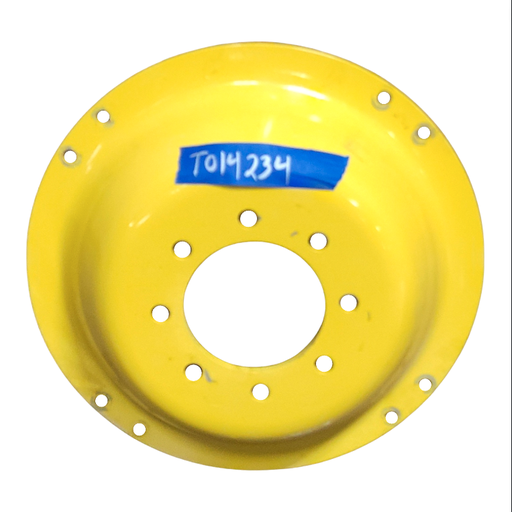 [T014234RIM] 8-Hole Rim with Clamp/U-Clamp (groups of 2 bolts) Center for 24" Rim, John Deere Yellow