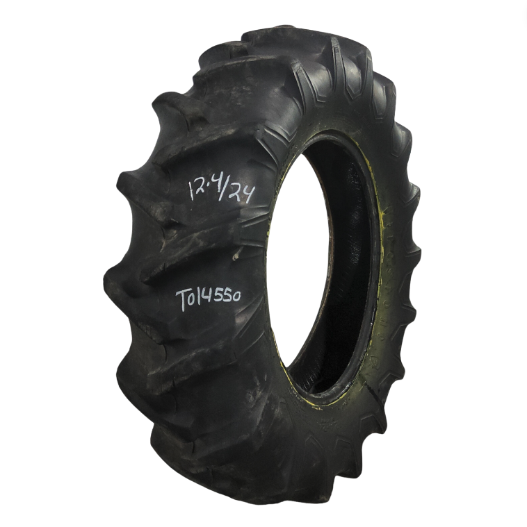 【中古】テクノ　Firestone Nr.410 USED 12.4-24 Firestone Traction Field & Road R-1 B (4 Ply), 65
