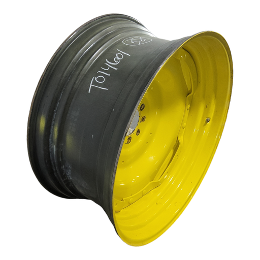[T014601] 18"W x 38"D Waffle Wheel (Groups of 2 bolts) Rim with 8-Hole Center, John Deere Yellow