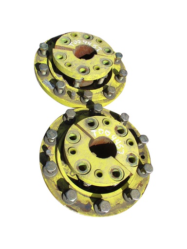 [T004457] 10-Hole Wedg-Lok Style, 3.38" (85.72mm) axle, John Deere Yellow