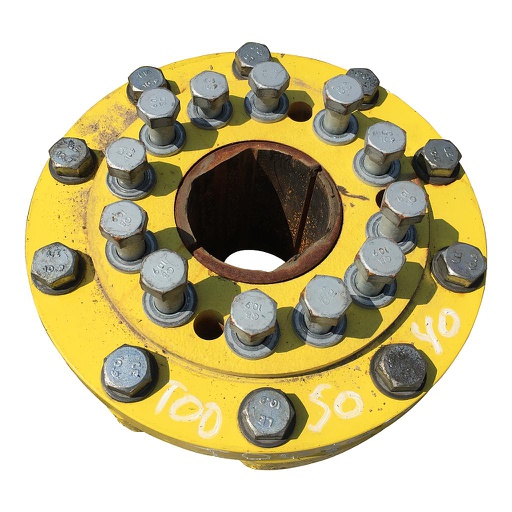 [T005040] 10-Hole Wedg-Lok OE Style, 4.72" (120.02mm) axle, John Deere Yellow