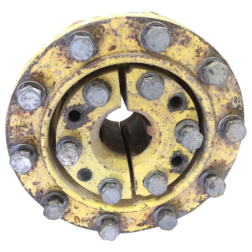 [T006875] 10-Hole Wedg-Lok OE Style, 3.38" (85.72mm) axle, John Deere Yellow