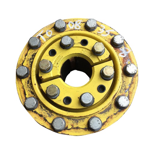[T008358] 10-Hole Wedg-Lok OE Style, 3.94" (100mm) axle, John Deere Yellow