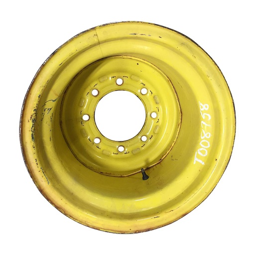 [T008758] 18"W x 16"D, John Deere Yellow 8-Hole Formed Plate