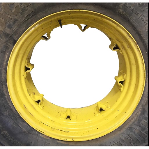 [WS002286-NRW] 15"W x 30"D, John Deere Yellow 8-Hole Rim with Clamp/Loop Style