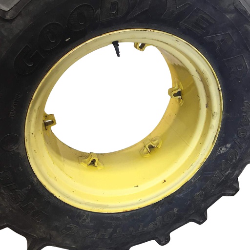 [WS002394] 14"W x 24"D, John Deere Yellow 6-Hole Rim with Clamp/Loop Style