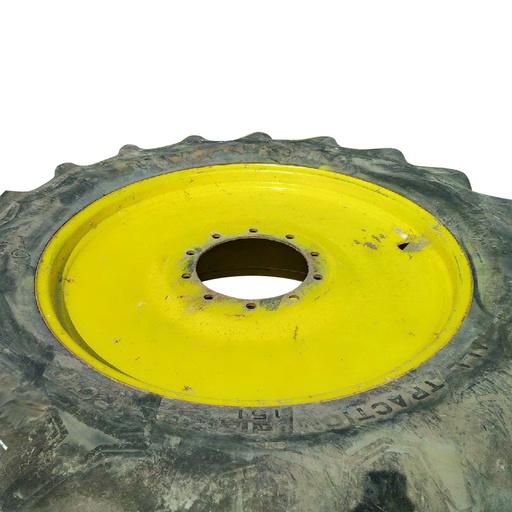 [WT002683-(NRW)] 16"W x 38"D, John Deere Yellow 10-Hole Formed Plate