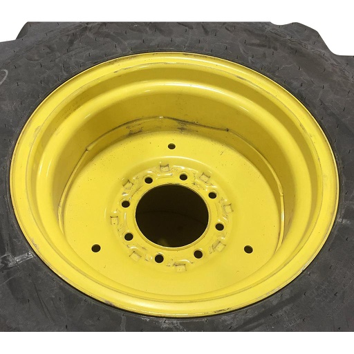 [WT005389] 14"W x 16"D, John Deere Yellow 8-Hole Formed Plate