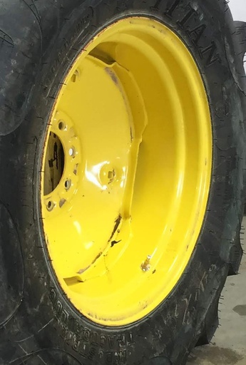 [WT007079] 15"W x 24"D, John Deere Yellow 8-Hole Formed Plate