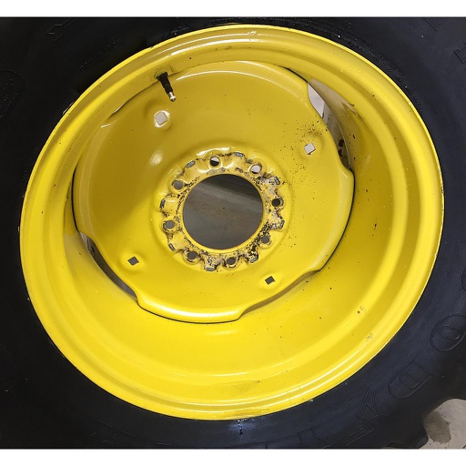 [WT007236] 12"W x 24"D, John Deere Yellow 8-Hole Formed Plate