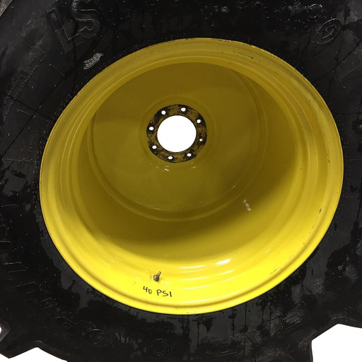 [WT007786] 30"W x 30"D, John Deere Yellow 8-Hole Formed Plate
