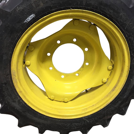 [WT008513RIM] 8"W x 24"D, John Deere Yellow 8-Hole Rim with Clamp/Loop Style (groups of 2 bolts)