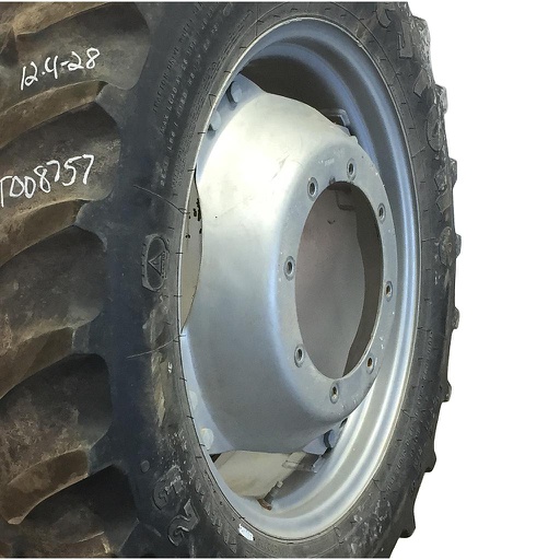 [WT008757RIM] 10"W x 28"D, Case IH Silver Mist 8-Hole Rim with Clamp/Loop Style (groups of 2 bolts)