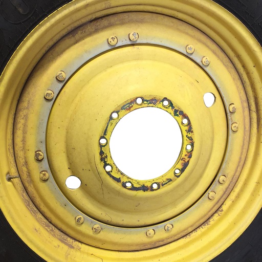 [WT008398CTR-NRW] 10-Hole Stub Disc (groups of 2 bolts) Center for 38"-54" Rim, John Deere Yellow