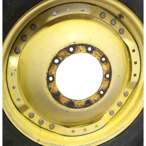 [WT008414CTR] 10-Hole Waffle Wheel (Groups of 3 bolts) Center for 34" Rim, John Deere Yellow