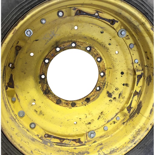 [WT008426CTR] 12-Hole Waffle Wheel (Groups of 3 bolts) Center for 38"-54" Rim, John Deere Yellow