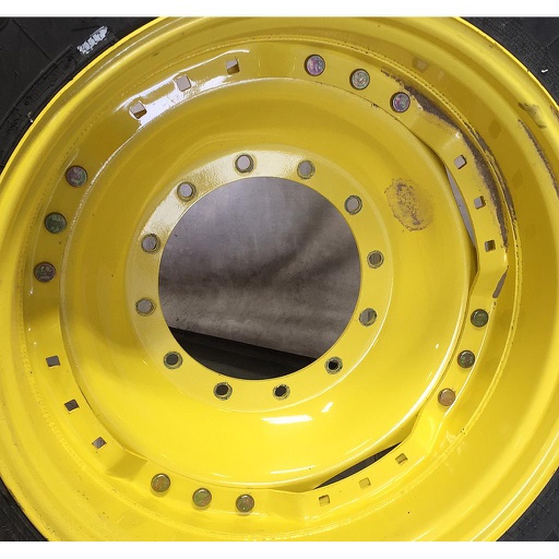 [WT008730CTR] 12-Hole Waffle Wheel (Groups of 3 bolts) Center for 34" Rim, John Deere Yellow