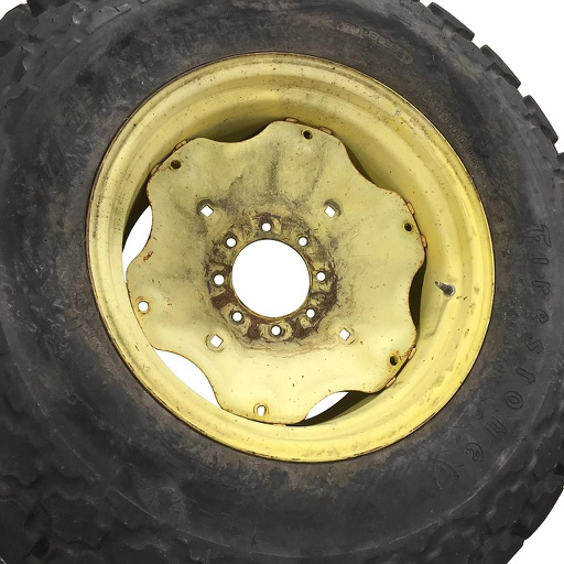 [WT005688] 15"W x 24"D Rim with Clamp/Loop Style Rim with 8-Hole Center, John Deere Yellow