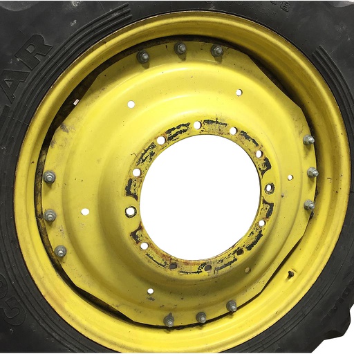 [WT007570] 12"W x 38"D Waffle Wheel (Groups of 3 bolts) Rim with 12-Hole Center, John Deere Yellow